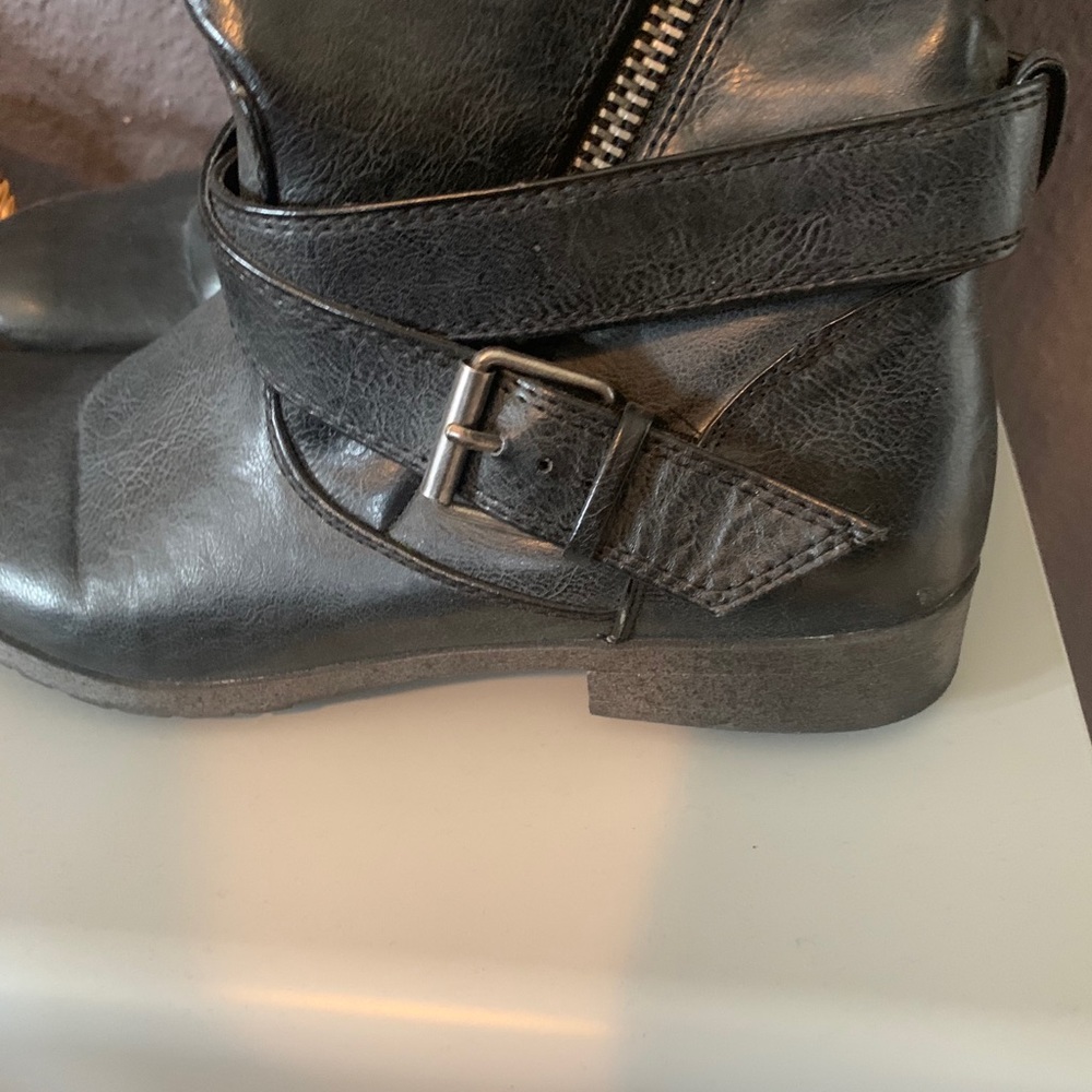 Material Girl black zip up boots